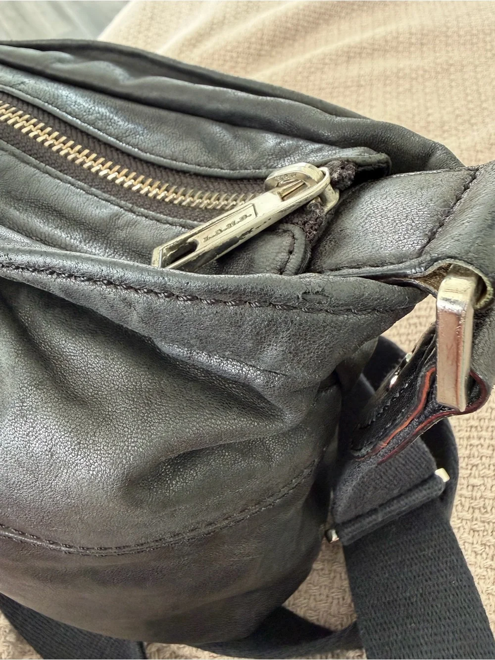 L.A.M.B shoulder bag. Y2K Black Leather crossbody. Hobo style